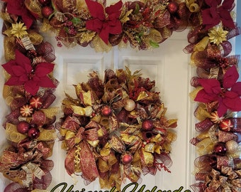 Maroon & Gold Wreath And Garland