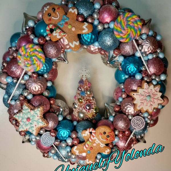 Pastel Candy Christmas Wreath