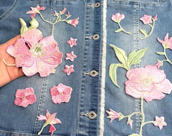 Parches de flores bordados para chaquetas, mochilas y camisas: apliques para coser