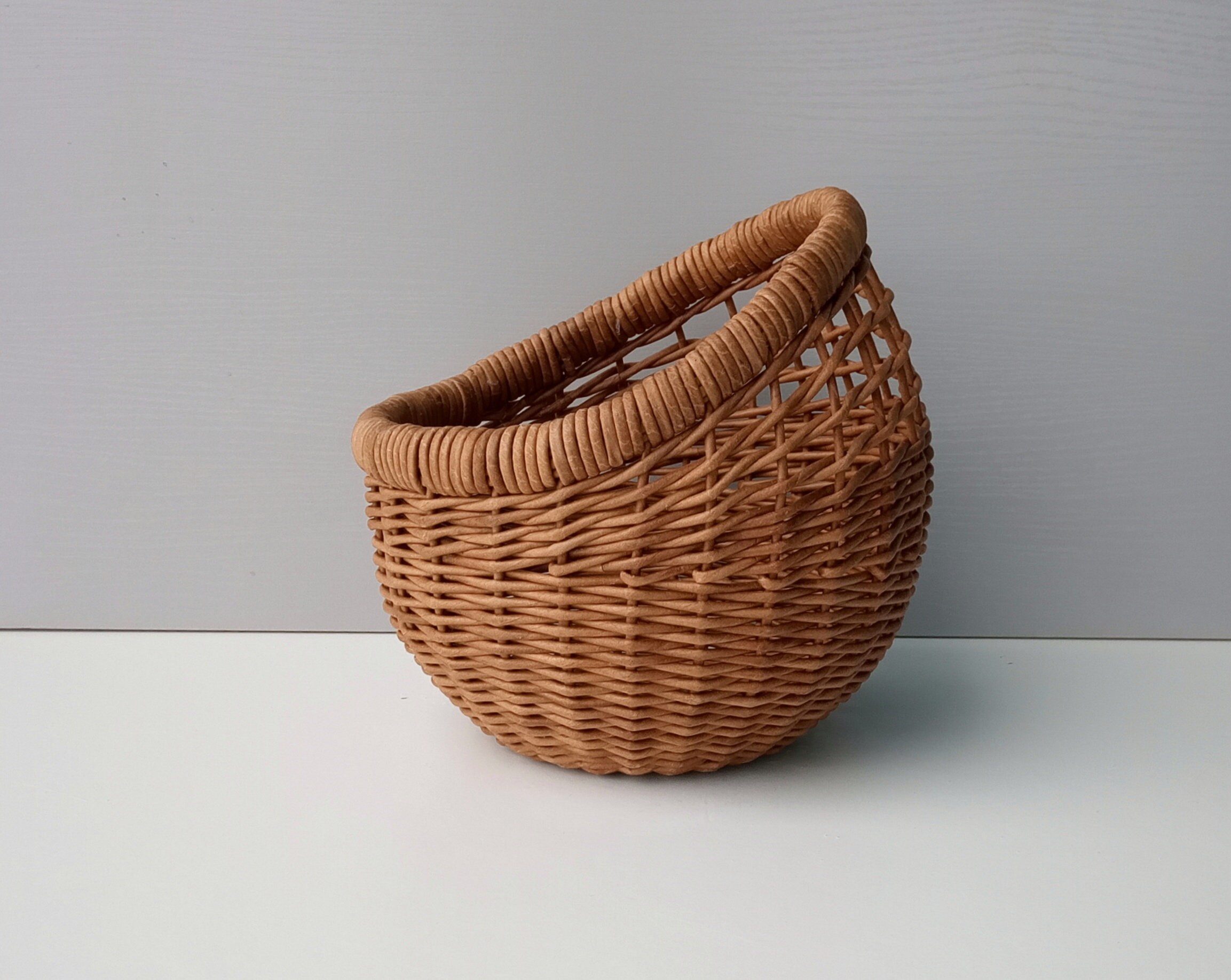 Wicker basket for vegetables fruit handmade kitchen Etsy