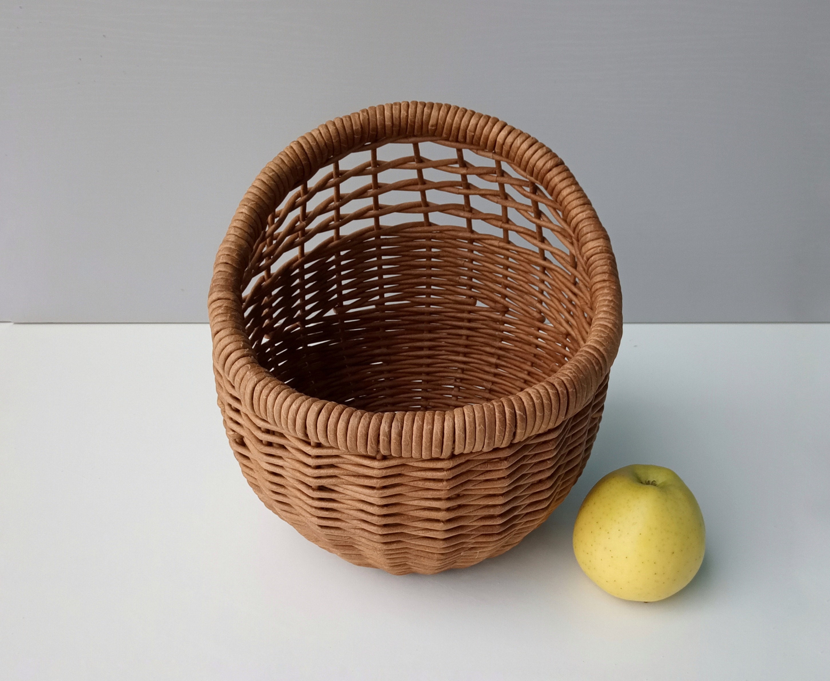 Wicker basket for vegetables fruit handmade kitchen Etsy