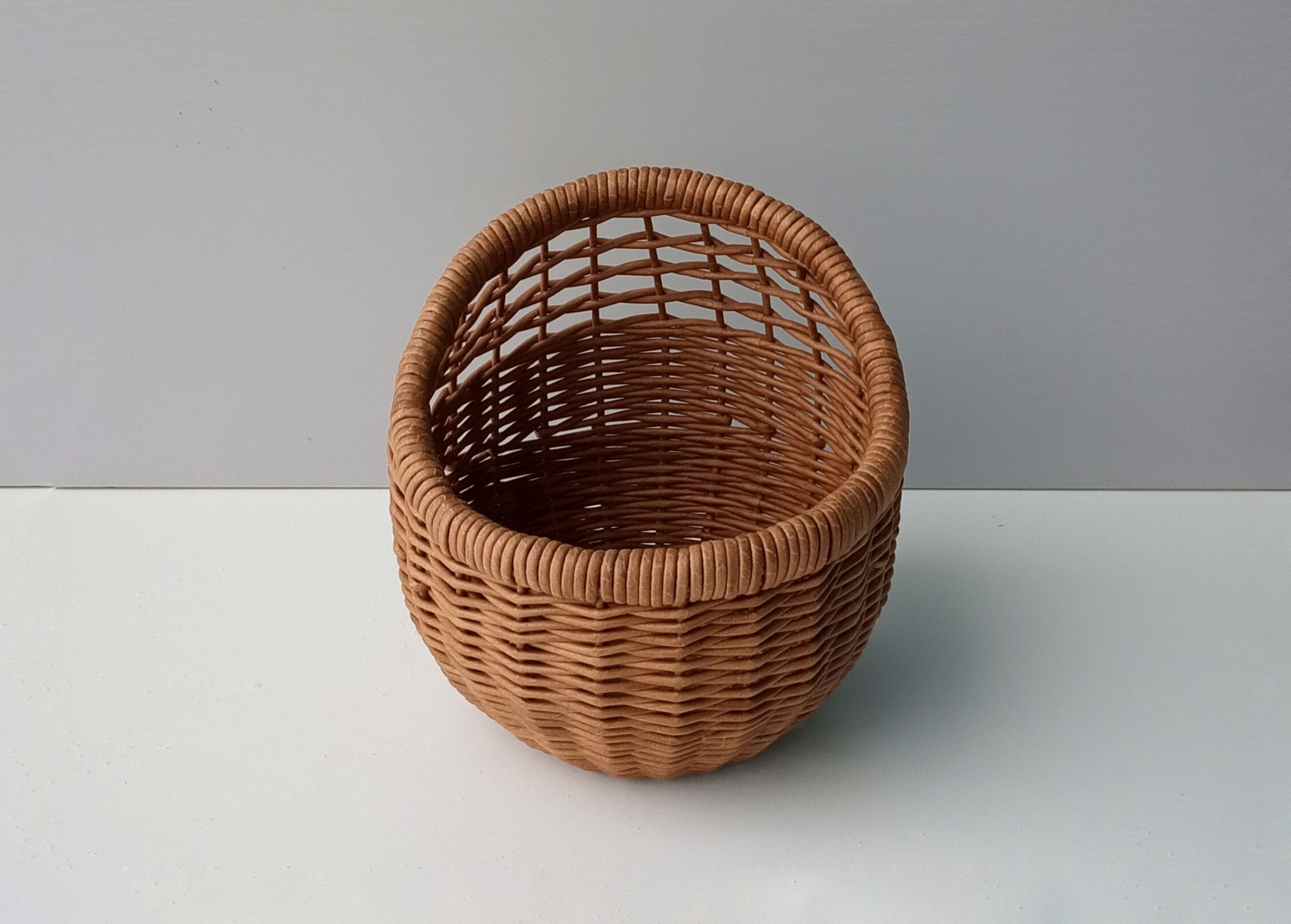 Wicker basket for vegetables fruit handmade kitchen Etsy