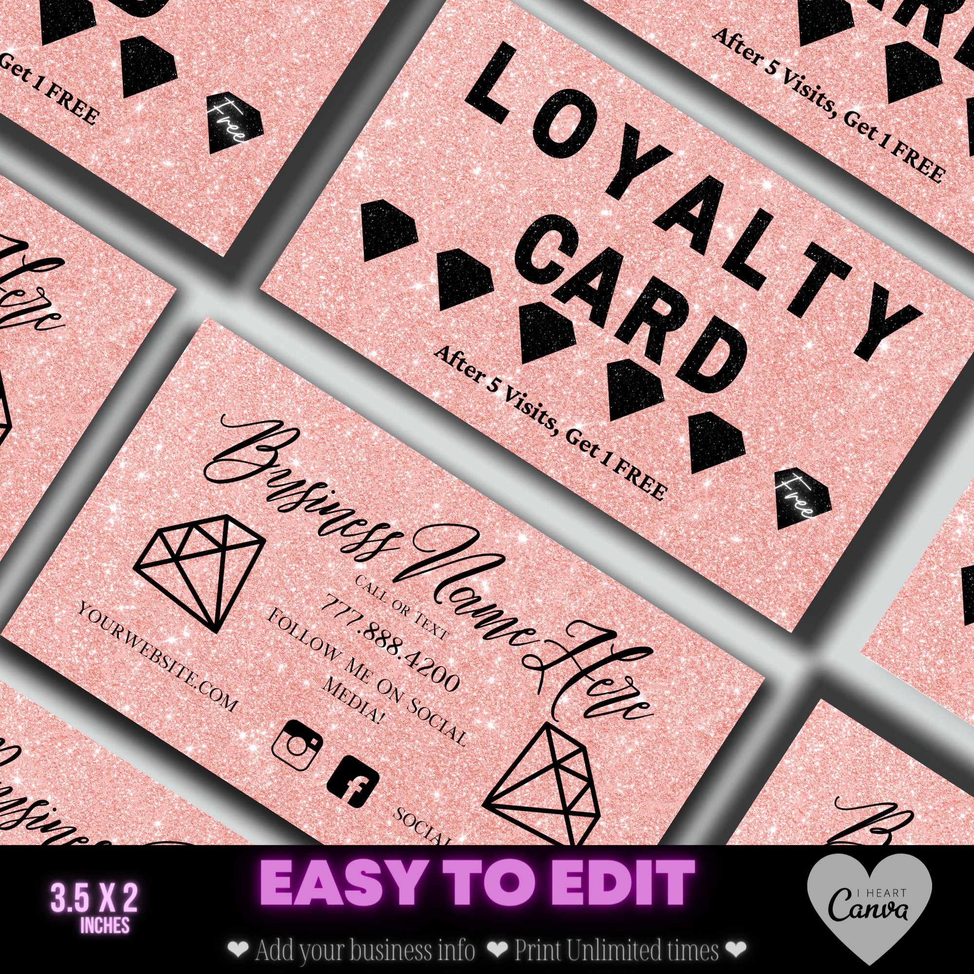 Loyalty Cards For Lash Tech Nail Artists DOWNLOAD Etsy UK