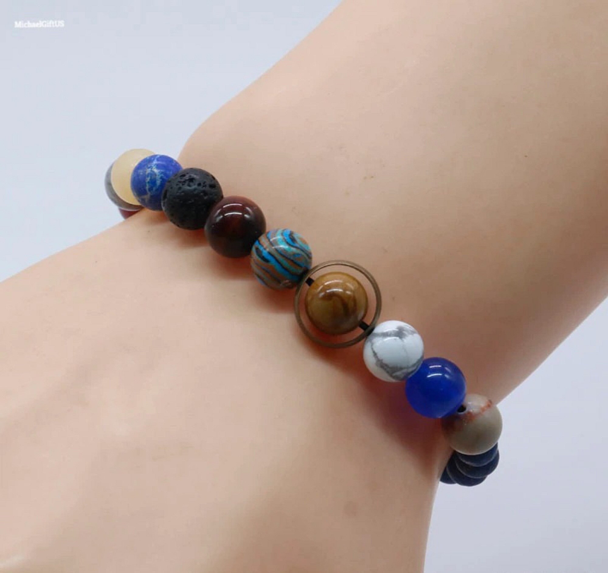 Solar System BraceletNatural Stone Eight Bracelet Etsy