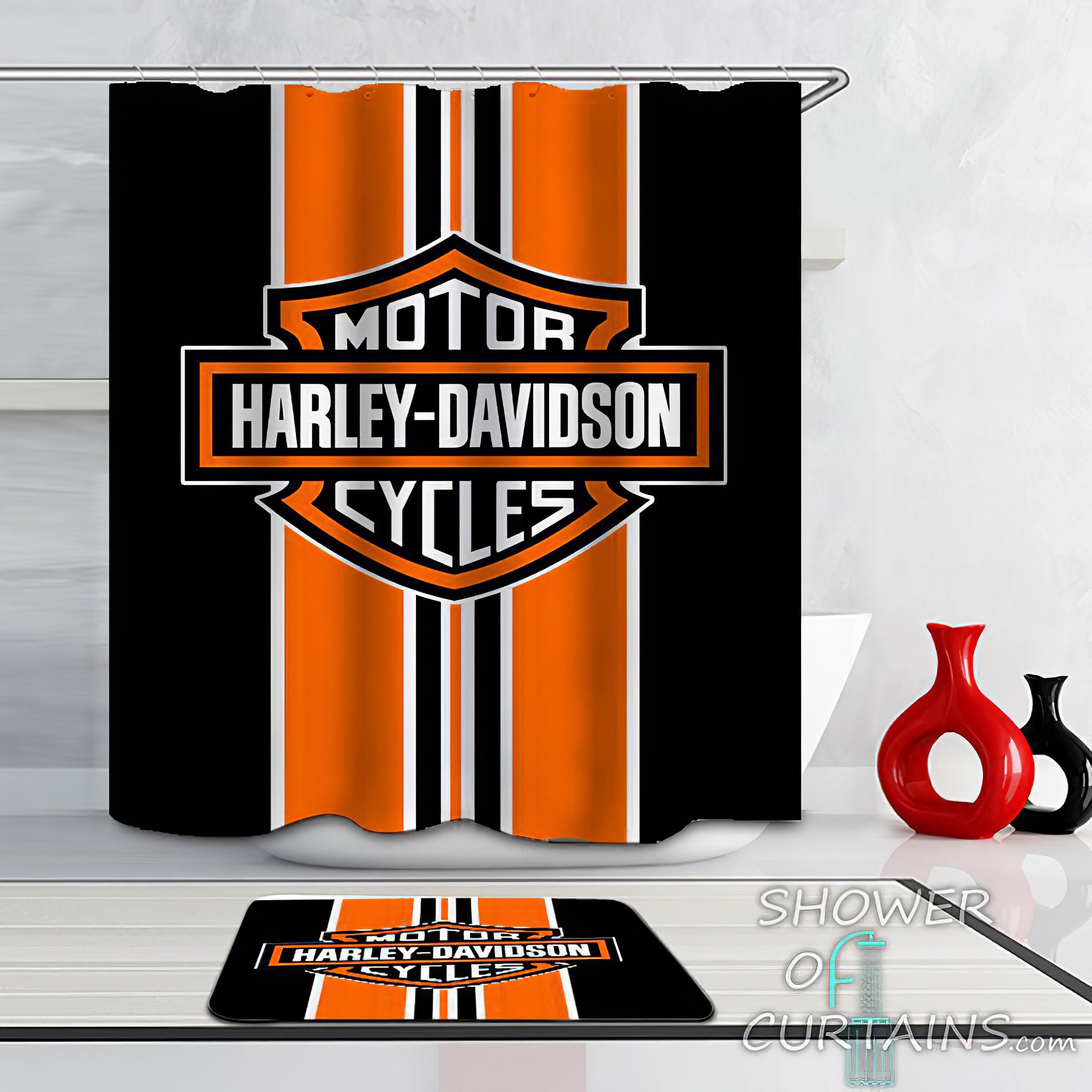 Harley Davidson Classic Badezimmer Duschvorhang wasserdichte | Etsy