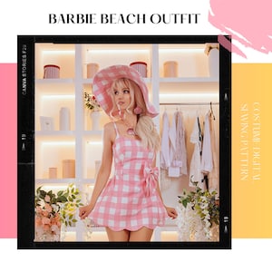Pink Plastic Doll Beach Dress Digital Sewing Patterns Digital Product