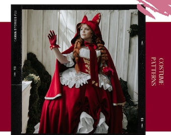 Vestido de fantasía Renfaire Traje hecho a sí mismo Traje de cosplay Vestido de Caperucita Roja Patrón y tutorial- Producto digital