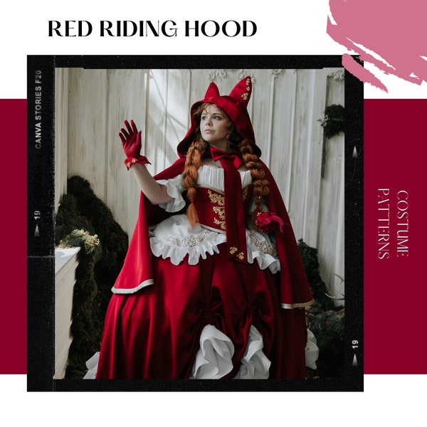 Fantasy Dress Renfaire Self Made Costume Cosplay Costume Red Riding Hood Dress Pattern & Tutorial- Digital Product