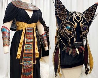 Fantasy Hor Egypt Inspired Halloween Costume Upcycled Handmade Cosplay Renfaire Costume Fantasy Dress - In Stock