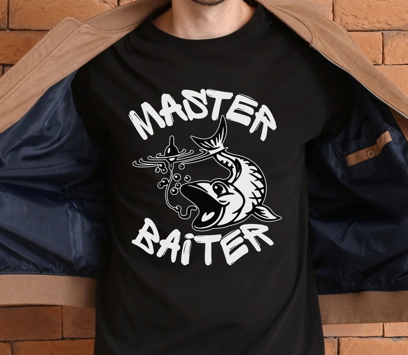 Master Baiter Png, Funny Fishing PNG, Fishing Gifts For Men, PNG file for sublimation design download image 2