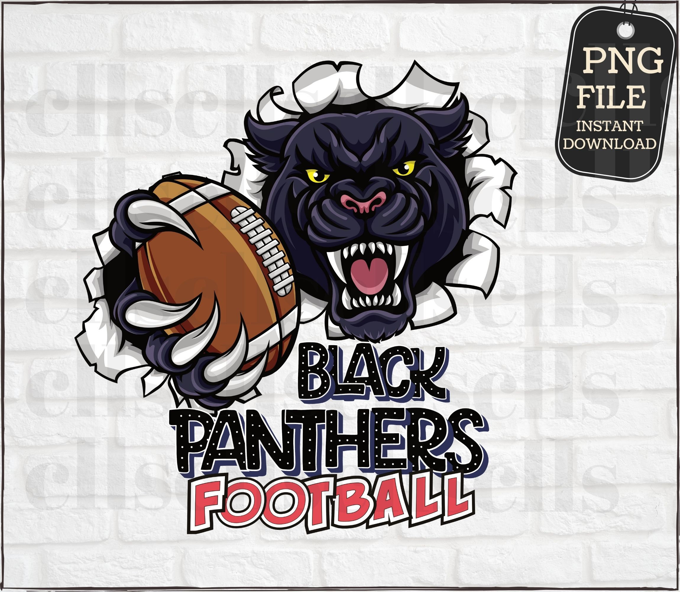 Black Panthers Football Logo