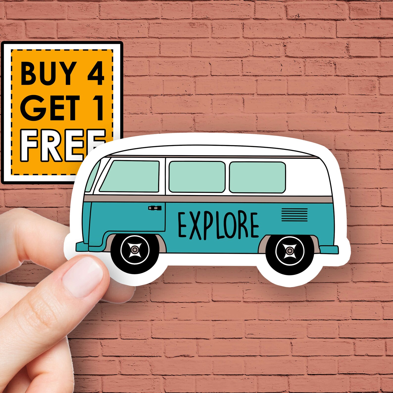 Caravan Sticker Explore Sticker Hippy Van Stickers Laptop Etsy