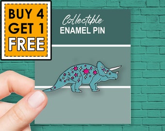 Triceratops Dinosaur Enamel & Metal Lapel Pin Badge 25mm Gift Idea Triceratops Dinosaur Enamel & Metal Lapel Pin Badge 25mm Gift Idea