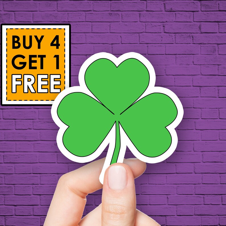 Clover Sticker Shamrock Sticker Cute Lucky Stickers Laptop Etsy