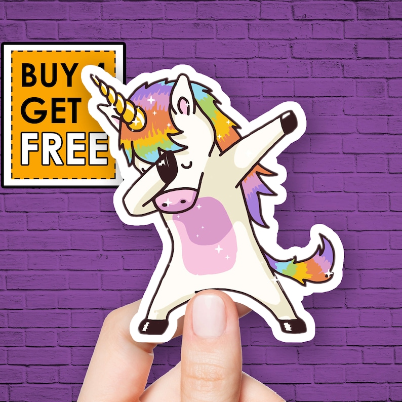Unicorn Sticker Funny Sticker Rainbow Dab Stickers Laptop Stickers Waterbottle Sticker Aesthetic Stickers Laptop Decals Vinyl Stickers