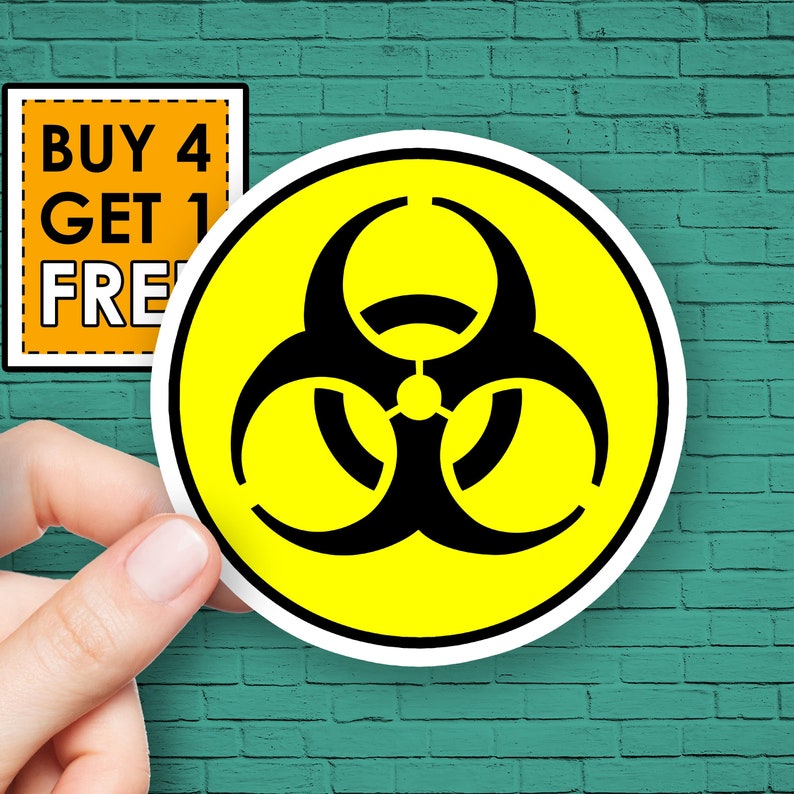 Biohazard Sticker Logo Sticker Cool Toxic Stickers Laptop Etsy