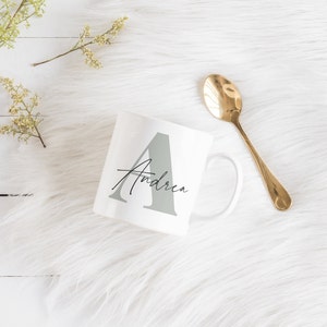 Personalized Name coffee mug gift for mom Kaffeebecher many colors first letter tea mug for coffee lover new home gift for friend Letter