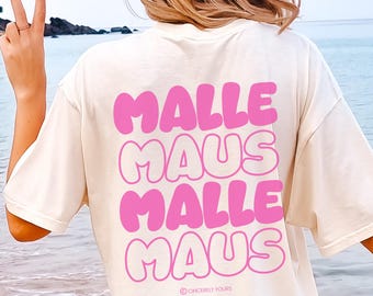 Malle Maus Personalized Bachelorette Pink Party Shirt Mallemaus Girls Bachelor Trip Mallorca Vacation Oversized Graphic Tee Summer Holiday