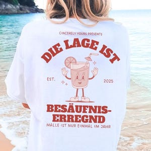 La situación es embriagadora Camiseta de cóctel Malle 2025 unisex cóctel espalda estampado Mallorca vacaciones grupo JGA chicas viaje personalizado