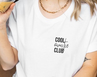 Cool Auntie Club Shirt Retro aunt T-Shirt pregnancy announcement Shirt for aunt to be gift new cool aunt Tee Baby shower gift for sister y2k