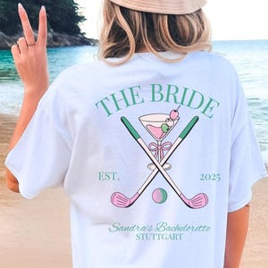 Golf Bruid Shirt Martini Match Tee Bachelorette Crew Aangepast Feest Shirt Bruids Squad Pickleball Lover JGA Weekend Meisjesreis Cadeau coquette