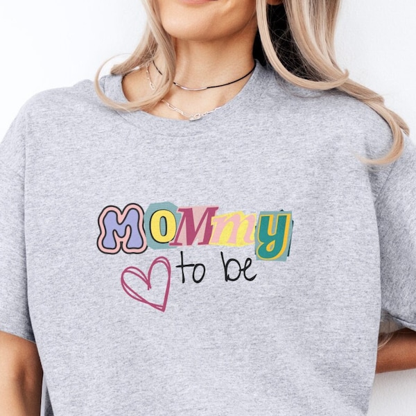 Mommy to be Shirt Retro Pregnancy announcement T-Shirt baby shower gift pregnant gender reveal party gift 90s TShirt maternity heart y2k tee