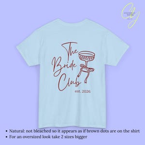 Personalized Hen Party Shirt Bachelorette T Shirt Back Print Coquette Bow Champagne Glass Hand Drawn Bride Crew Custom Name Any Year Custom Light Blue