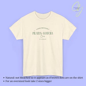 Pilates and Matcha Club Shirt Womens Wellness T Shirt Aesthetic Fitness Gift Clean Girl Lifestyle Tee Health Trend Old Money Gym Top 90s Natural