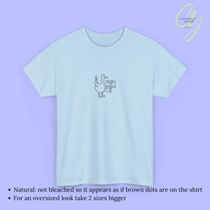 Burn Patriarchy Goose T-Shirt Funny Feminist Duck Shirt Political Y2K Doodle Graphic Top Feminism Slogan Clothing Gift Women 90s line art Light Blue
