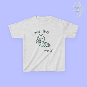 coquette eat the rich cute caterpillar retro feminist baby tee feminism Y2K cropped TShirt 90s equality female empowerment sarcastic saying Ash
