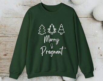 Pull "Future Maman" Annonce Grossesse Noël - Sweatshirt Moche De Noël Avec Cigogne Et Bébé, Message "Mon Miracle De Noël"