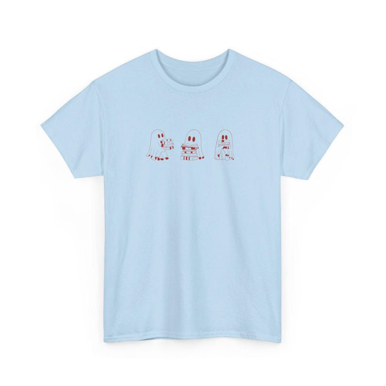 Libros y fantasmas Social Club lindo Ghost Shirt halloween libro amante camisa otoño camiseta Y2K libro gusano leyendo fantasmas profesor regalo mamá 90s tee imagen 9