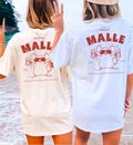 Malle Shirt 2026 Personalized Matching Crew Shirts Girls Trip Funny Party Mouse Beer Mug Mascot Mallorca Opening Group tee Back Print Pocket product logo