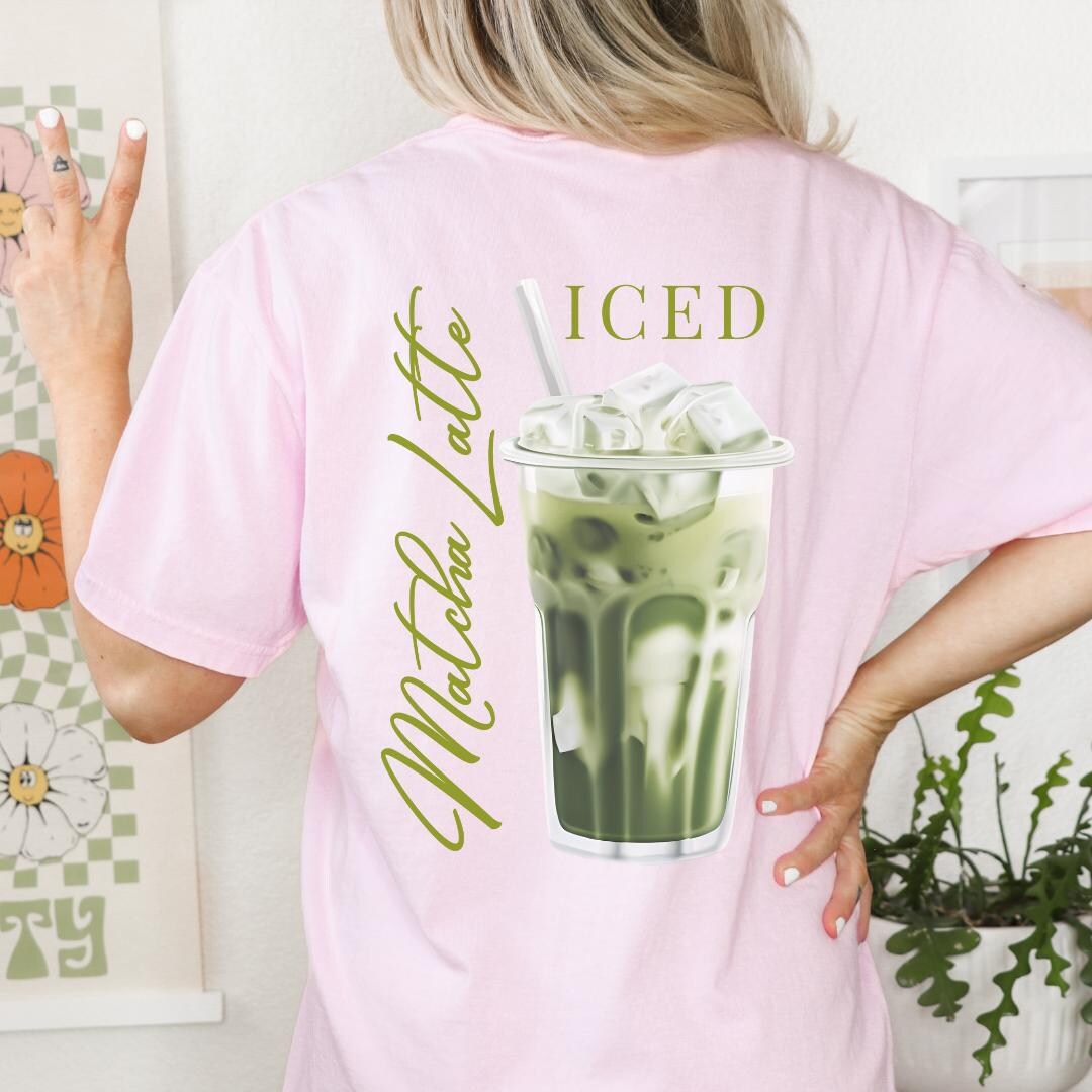 Iced Matcha Latte Shirt Retro Matcha Lover T-shirt Retro Back
