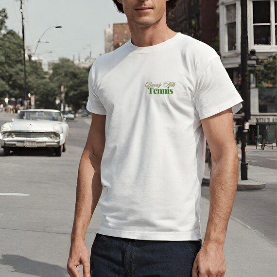 Beverly Hills Tennis Club Shirt Retro Back Print 90s T-shirt