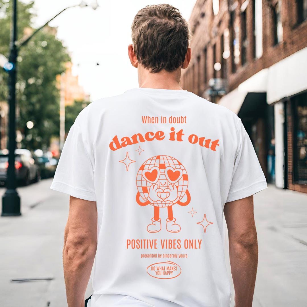 When in Doubt Dance It Out Disco Ball Love Oversized T-shirt