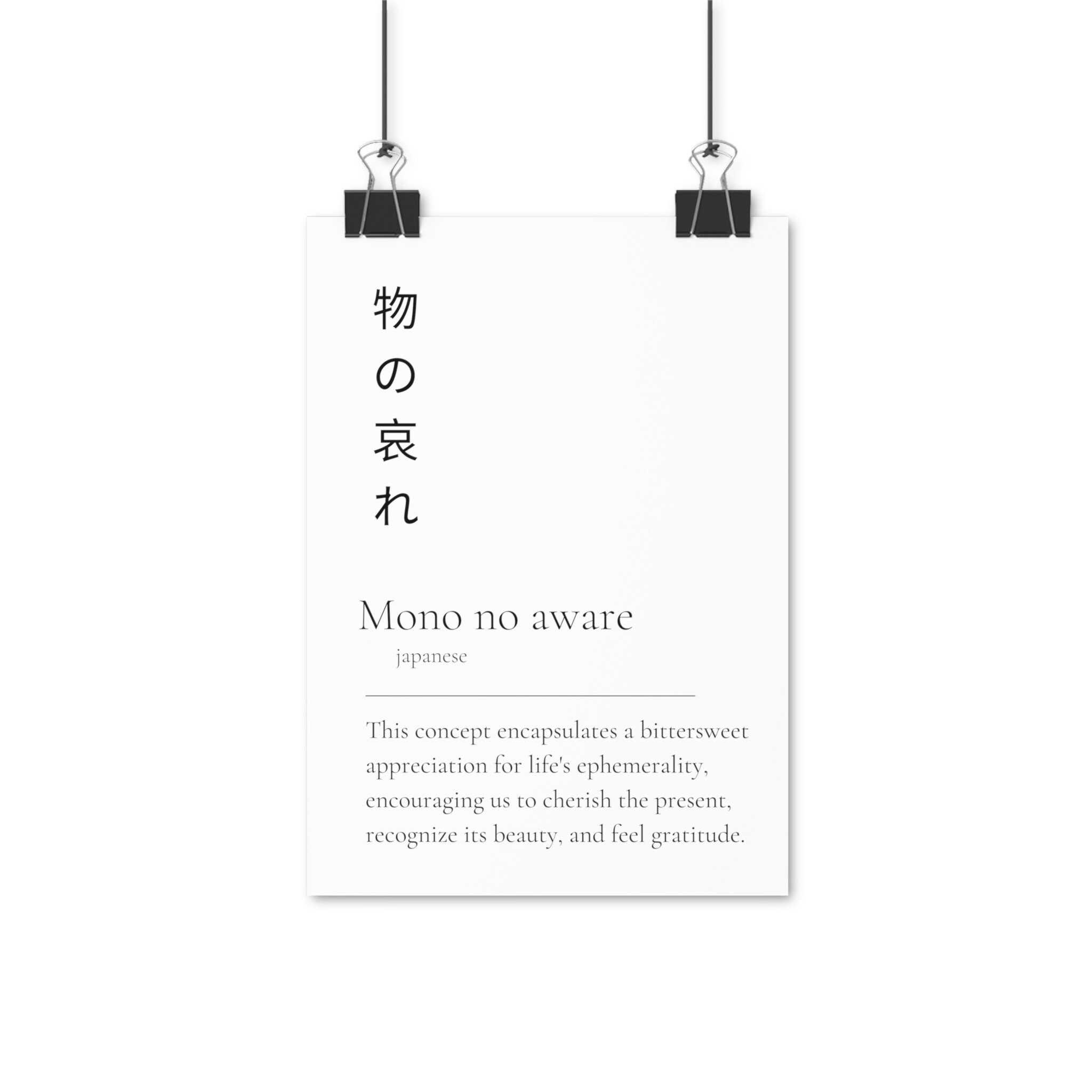 Japanese Poster Mono No Aware Definition Print Wall Art Living Etsy