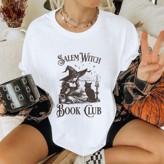 Salem Witch Book Club cat lady Halloween retro bookish lover witchy shit gift Spooky Season fall 90s style Y2K vintage feminist childless