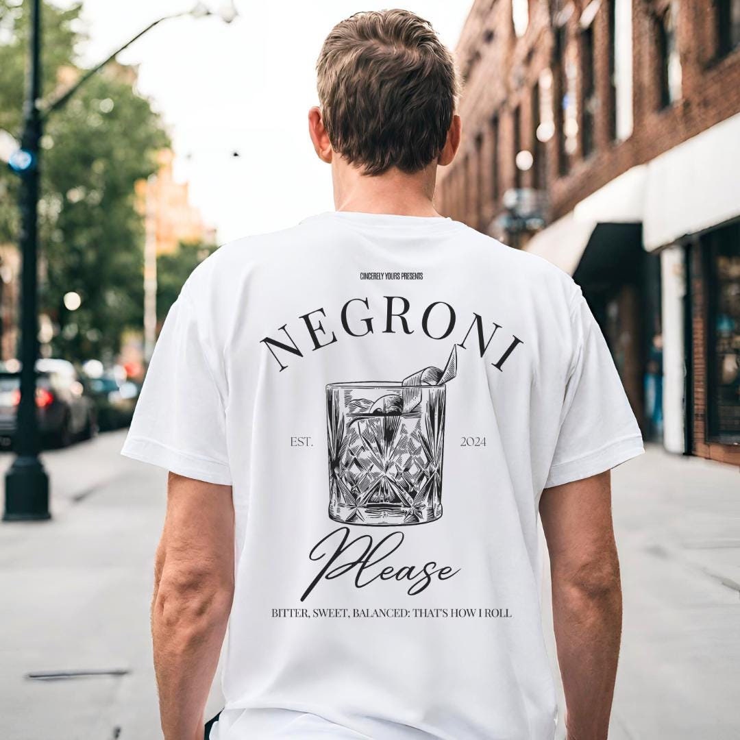 Negroni Social Club Shirt Retro Cocktail 90s Back Print T