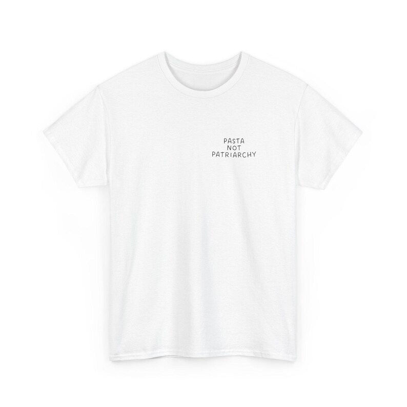 Pasta not Patriarchy oversized noddle retro shirt feminist gift feminism cheese italian Y2K pride vintage equality female empowerment food White