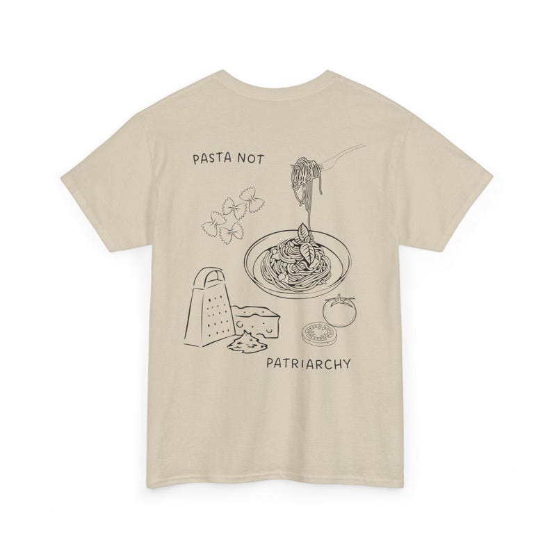 Pasta not Patriarchy oversized noddle retro shirt feminist gift feminism cheese italian Y2K pride vintage equality female empowerment food Sand