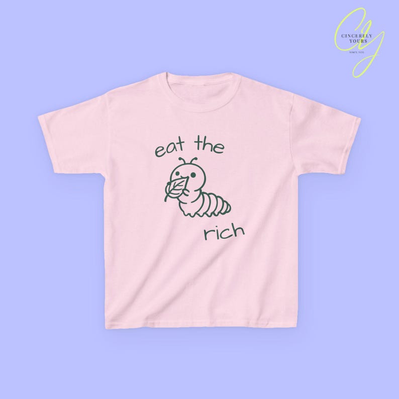 coquette eat the rich cute caterpillar retro feminist baby tee feminism Y2K cropped TShirt 90s equality female empowerment sarcastic saying Light Pink