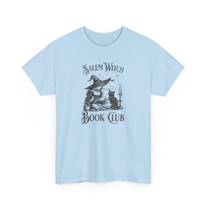 Salem Witch Book Club cat lady Halloween retro bookish lover witchy shit gift Spooky Season fall 90s style Y2K vintage feminist childless Light Blue