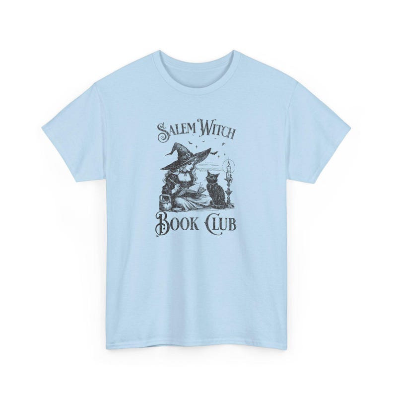 Salem Witch Book Club cat lady Halloween retro bookish lover witchy shit gift Spooky Season fall 90s style Y2K vintage feminist childless Light Blue