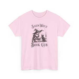 Salem Witch Book Club cat lady Halloween retro bookish lover witchy shit gift Spooky Season fall 90s style Y2K vintage feminist childless Light Pink