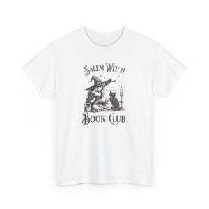 Salem Witch Book Club cat lady Halloween retro bookish lover witchy shit gift Spooky Season fall 90s style Y2K vintage feminist childless White