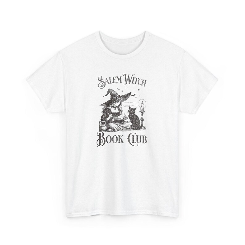 Salem Witch Book Club cat lady Halloween retro bookish lover witchy shit gift Spooky Season fall 90s style Y2K vintage feminist childless White