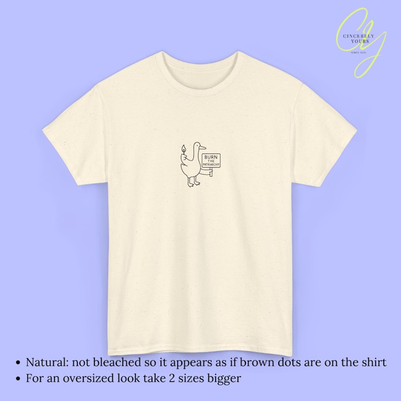 Burn Patriarchy Goose T-Shirt Funny Feminist Duck Shirt Political Y2K Doodle Graphic Top Feminism Slogan Clothing Gift Women 90s line art Natural
