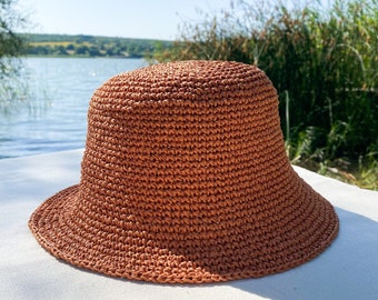 Everyday crochet handmade style bucket hats unisex trendy lightweight outdoor hot fun summer beach vacation getaway headwear