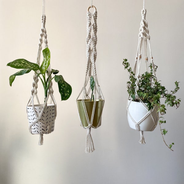 Macrame Plant Hanger Set - Etsy